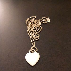 Authentic Tiffany ball chain heart necklace